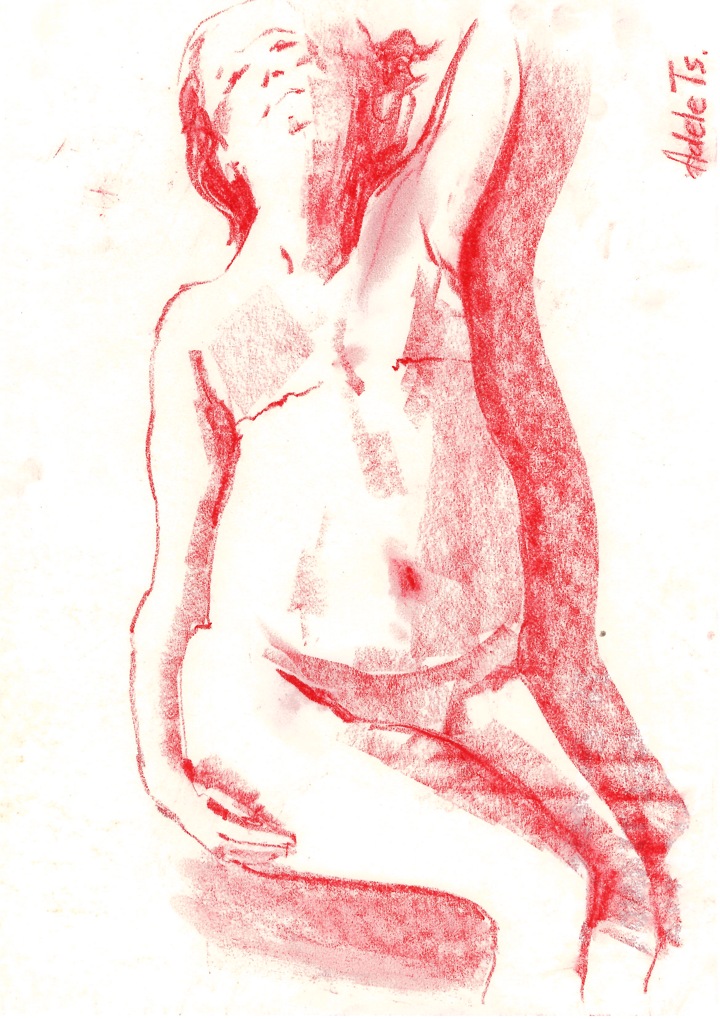 Verträumte Pose in Rot